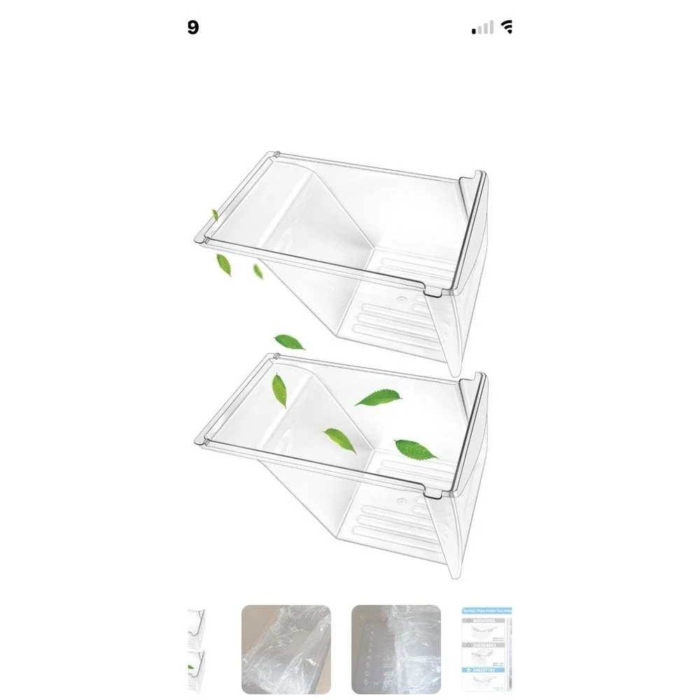 Crisper Drawer Pan Compatible with Frigidaire Refrigerator 240337103 ( 2 Pack )